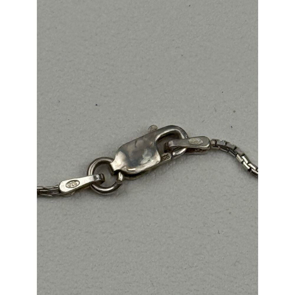 Ball Bead Centers Sterling Silver Box Chain Necklace 15-7/8 & Bracelet 7" Italy - Picture 12 of 16